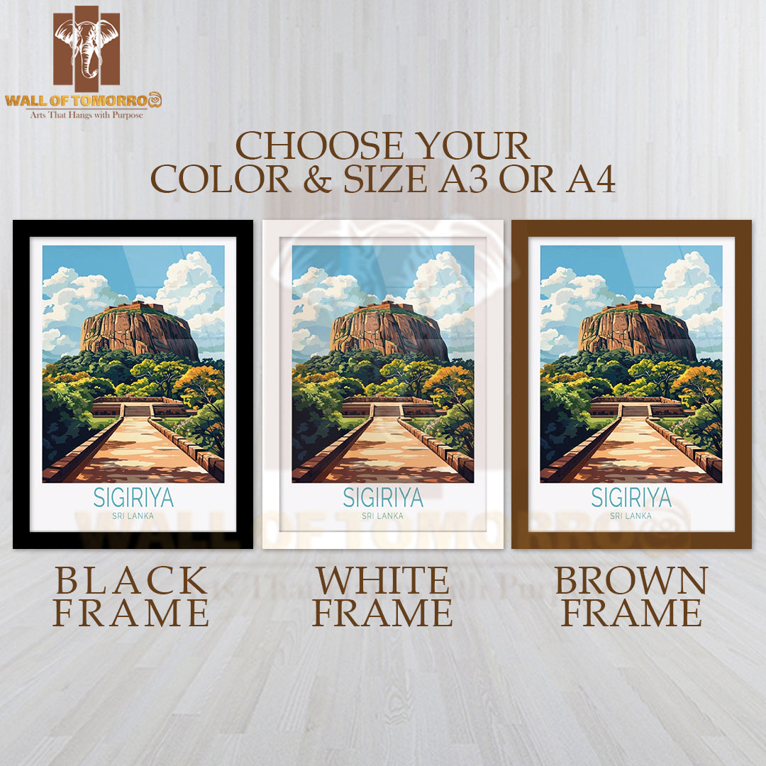 Sigiriya Sri Lanka Travel High Quality Glass Frame Wall Décor