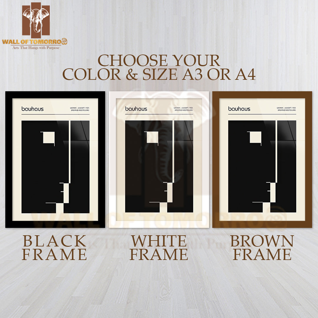 Bauhaus No5 Art High Quality Glass Frame Wall Décor