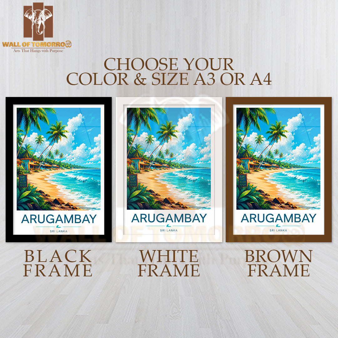 Surf Meets Serenity. Eat, relax, and Repeat at Arugambay Travel High Quality Glass Frame Wall Décor