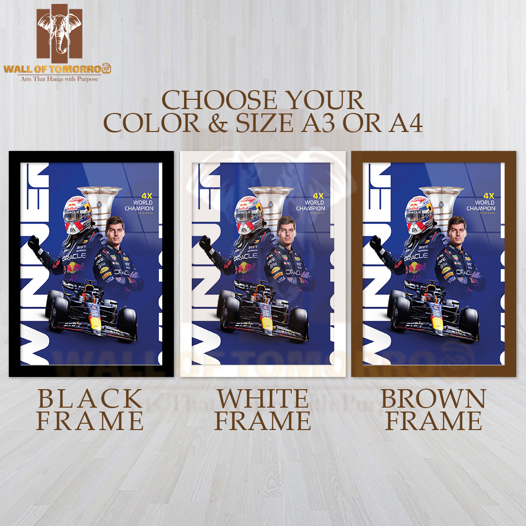 F1 World Championship Win Sports High Quality Glass Frame Wall Décor