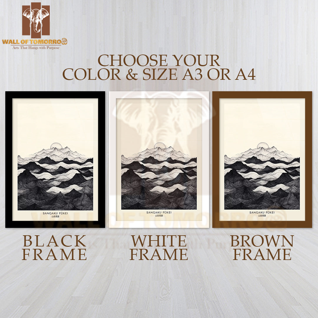 Sangaku Fukei Japandi Elegance Art High Quality Glass Frame Wall Décor