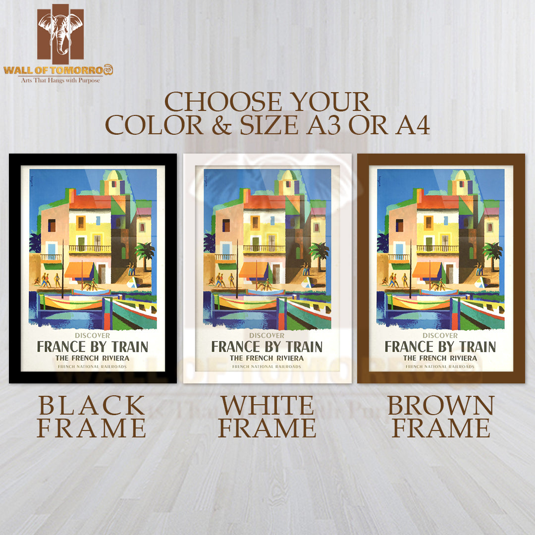 French River Boat with Building Quality Glass Frame Wall Décor