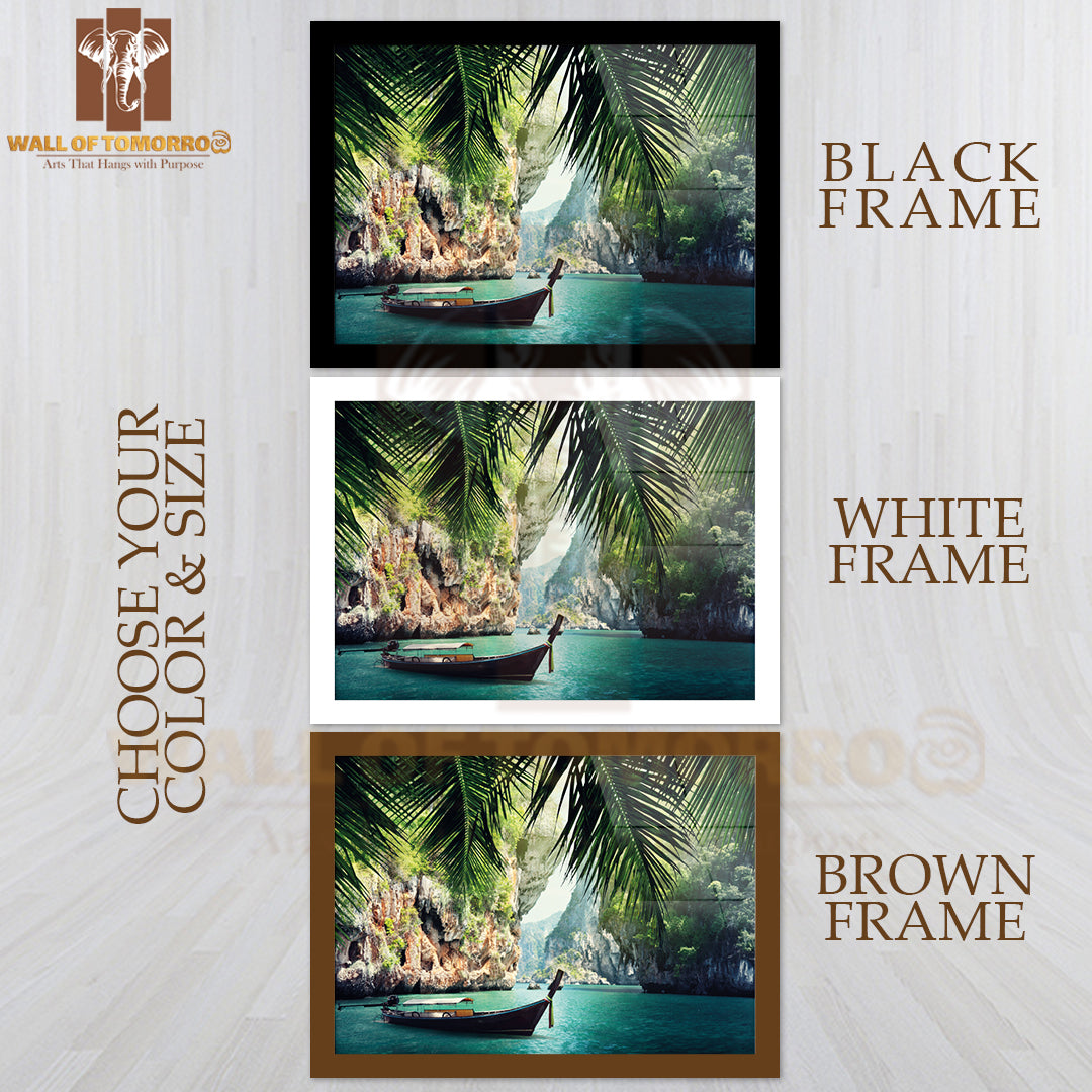 Boat On Sea Scenery Photograph High Quality Unframed Poster Print & Waterproof Poster Print Wall Décor
