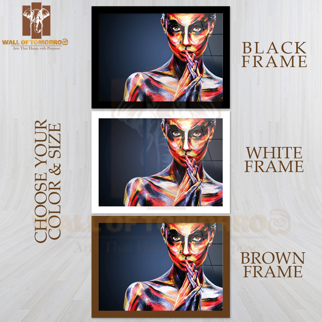 Beautiful Girl with Art Colorful Make-Up and Bodart High Quality Unframed Poster Print & Waterproof Poster Print Wall Décor