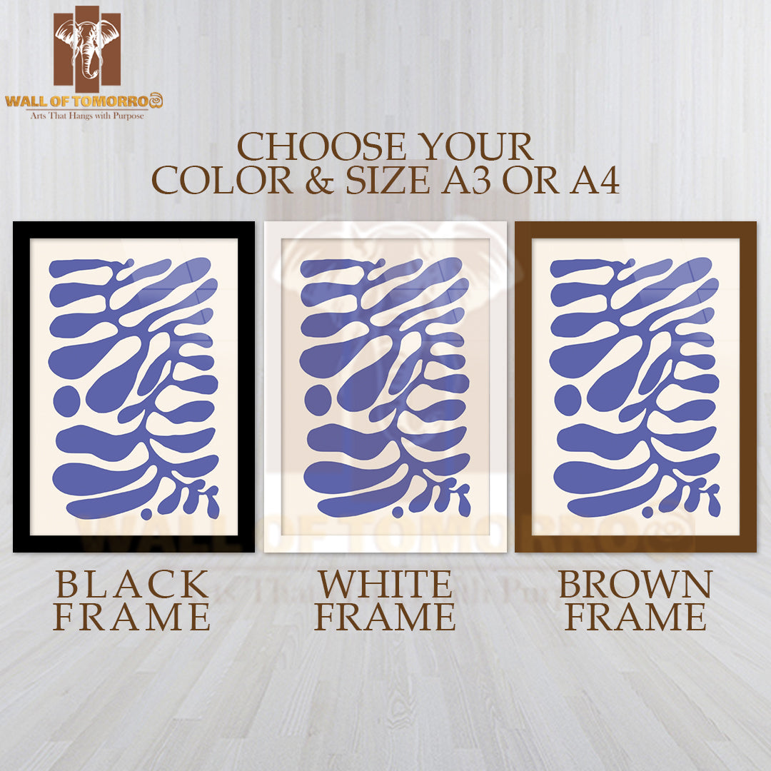 Abstract Design Featuring a Blue and White Wave Pattern High Quality Glass Frame Wall Décors in Sri Lanka
