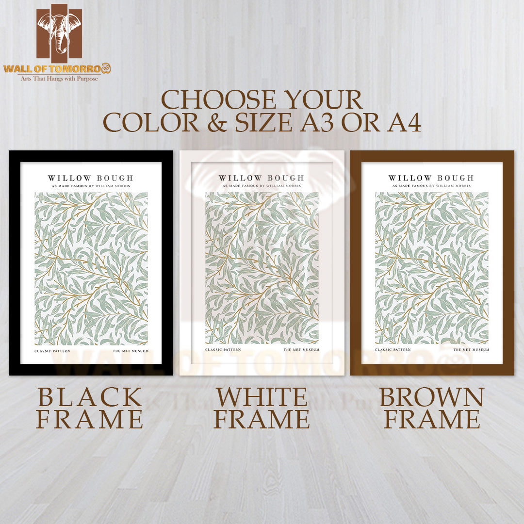 William Morris Willow Bough Art High Quality Glass Frame Wall Décor