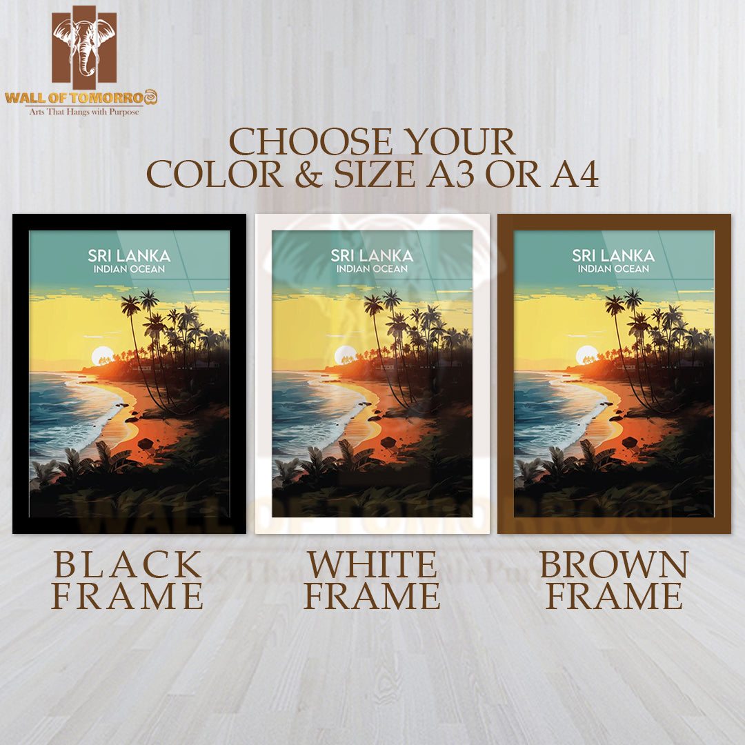 Sri Lanka Travel Indian Ocean High Quality Glass Frame Wall Décor