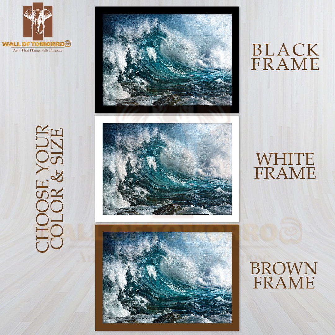 Ocean Wave Closeup Shot High Quality Unframed Poster Print & Waterproof Poster Print Wall Décor