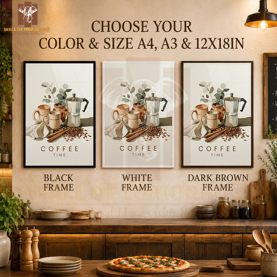 Coffee Time Kitchen & Restaurant High Quality Glass Frame Wall Décors in Sri Lanka