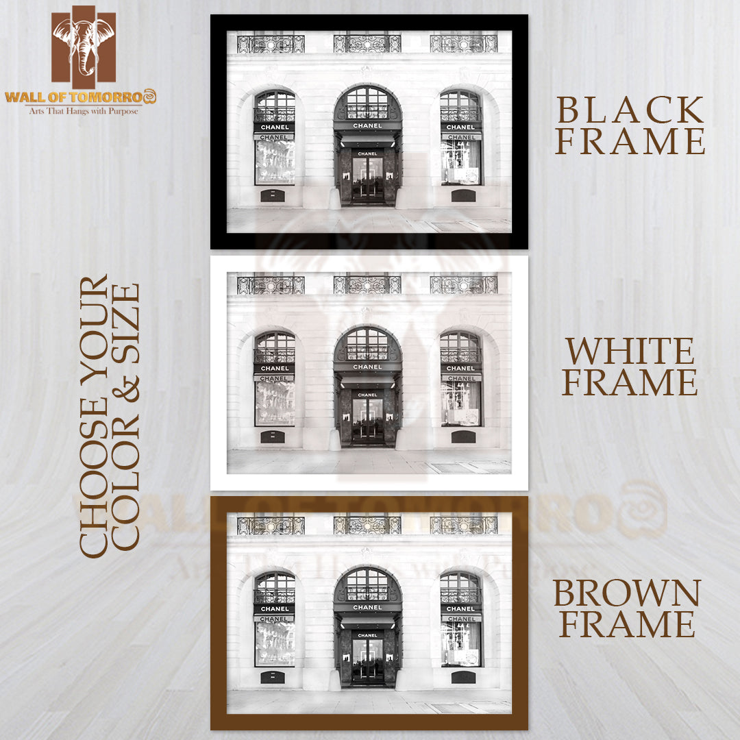 Famous Fashion Shop in Place Vendome B&W High Quality Unframed Poster Print & Waterproof Poster Print Wall Décor