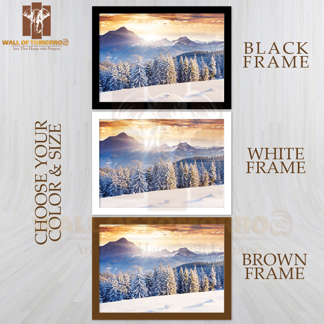 Fantastic Evening Winter Landscape, Dramatic Overcast Sky High Quality Unframed Poster Print & Waterproof Poster Print Wall Décor