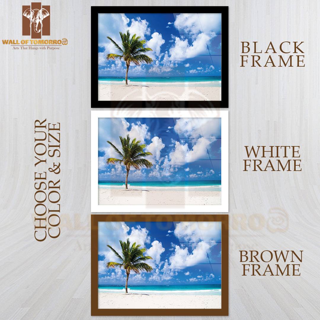 Palm Trees on Tropical Beach High Quality Unframed Poster Print & Waterproof Poster Print Wall Décor