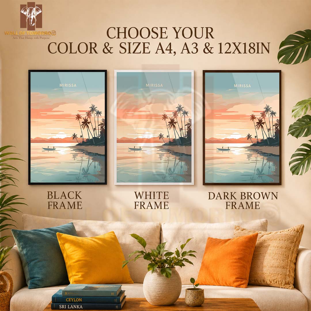 Mirissa Sri Lanka Travel High Quality Glass Frame Wall Décor