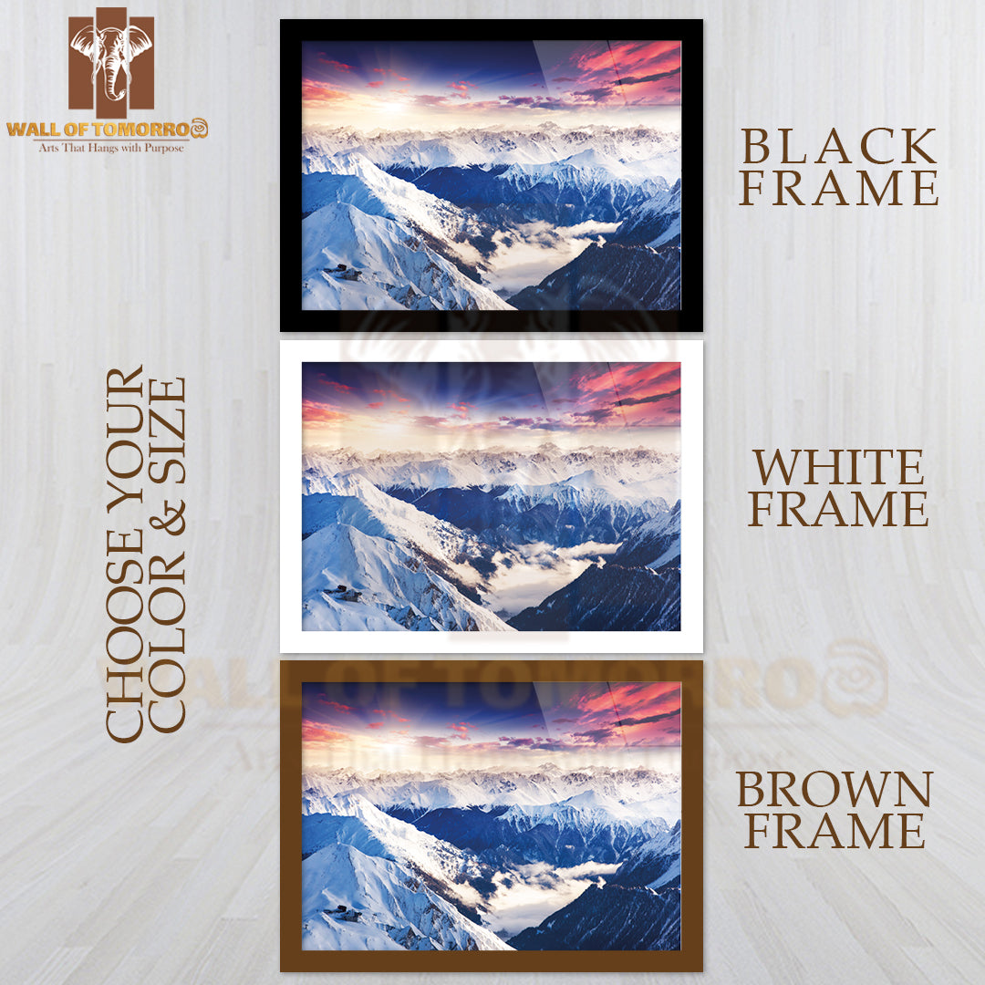 Fantastic Evening Winter Landscape, Colorful Overcast Sky High Quality Unframed Poster Print & Waterproof Poster Print Wall Décor