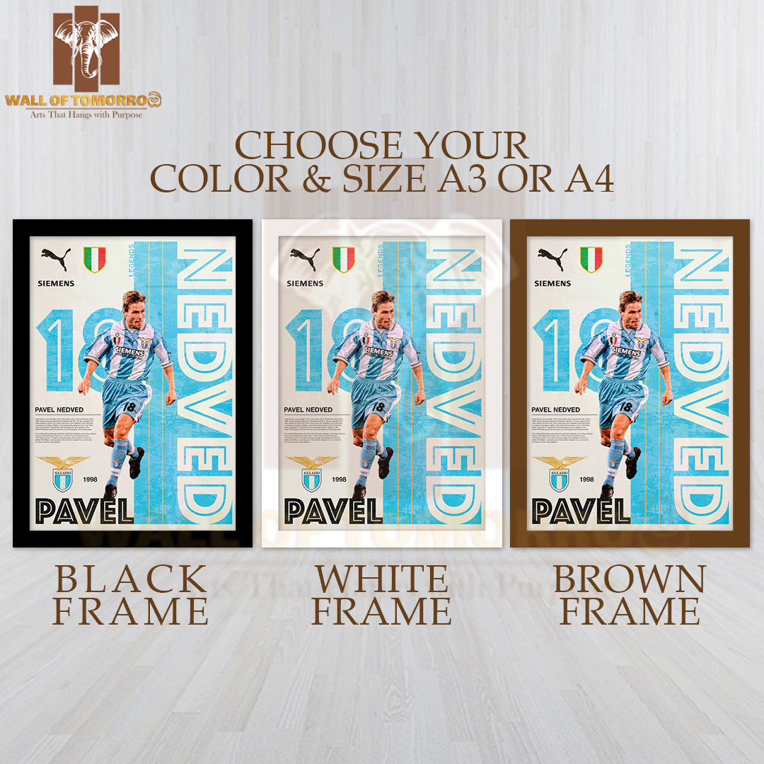 Famous Soccer Player in Blue Sports High Quality Glass Frame Wall Décor