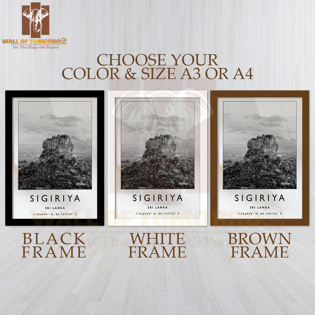 Sigiriya Sri Lanka Travel High Quality Glass Frame Wall Décor