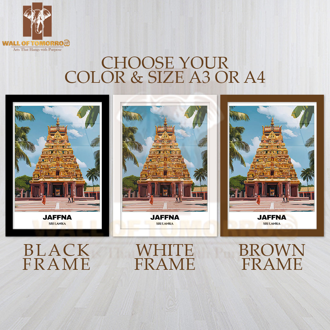 Jaffna, Sri Lanka - Nallur Kandaswamy Temple Travel High Quality Glass Frame Wall Décor