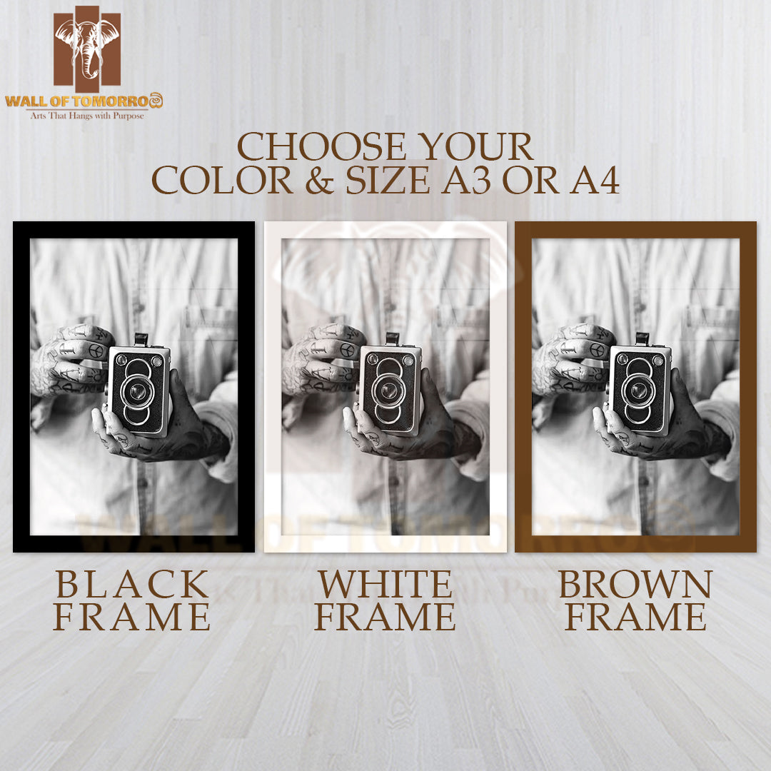 Retro Camera High Quality Glass Frame Wall Décor