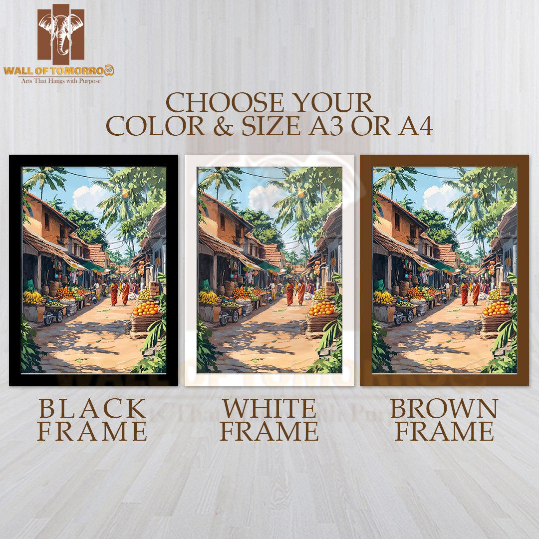 Jaffna Village, Sri Lanka Travel High Quality Glass Frame Wall Décor
