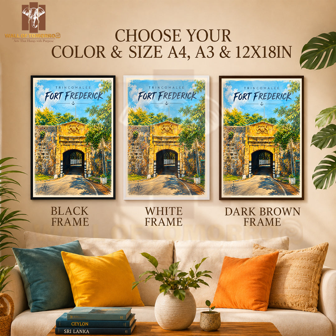 Trincomalee Fort Frederick Sri Lanka Travel High Quality Glass Frame Wall Décor