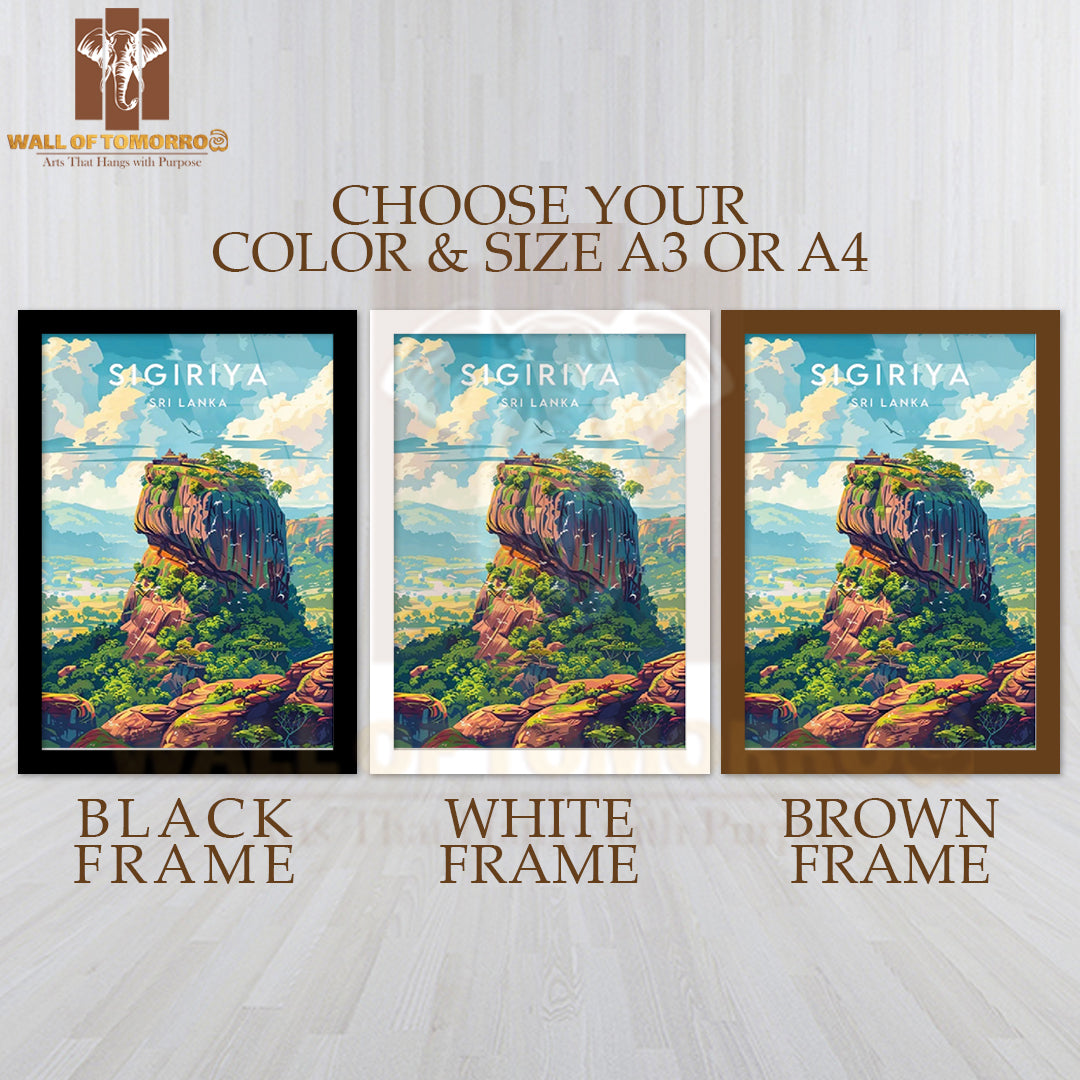 Sri Lanka, Sigiriya Travel Educational High Quality Glass Frame Wall Décor