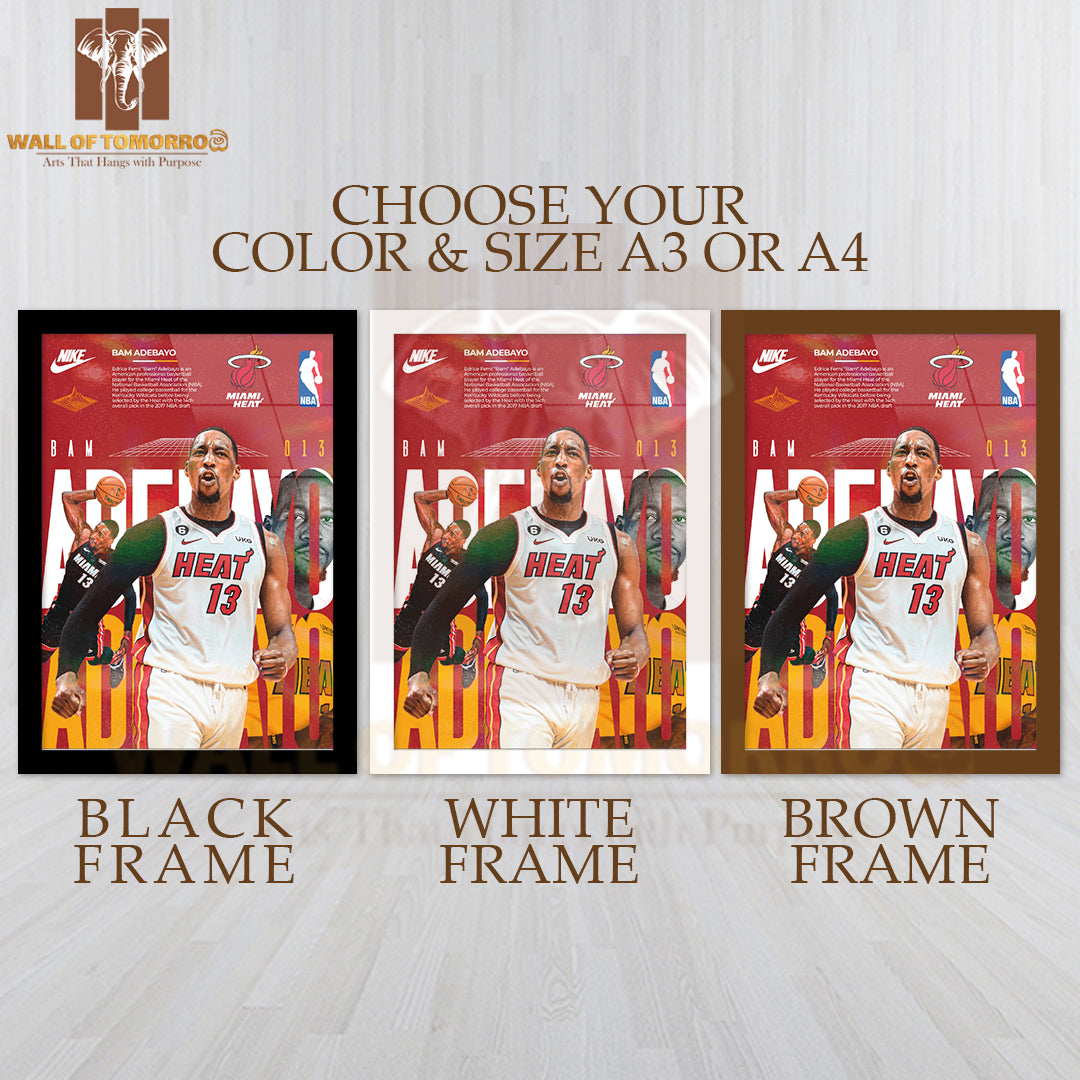 Famous Basketball Team Player Miami Sports High Quality Glass Frame Wall Décor