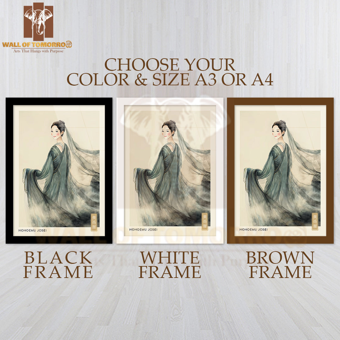 Hohoemu Josei Japandi Art High Quality Glass Frame Wall Décor