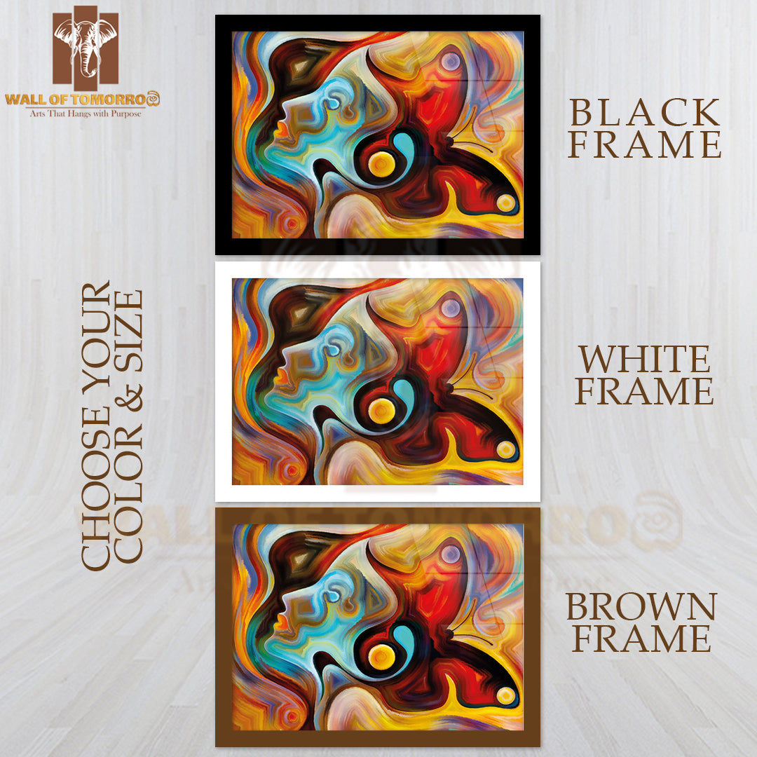 Human Face, And Colorful Abstract Shapes High Quality Unframed Poster Print & Waterproof Poster Print Wall Décor