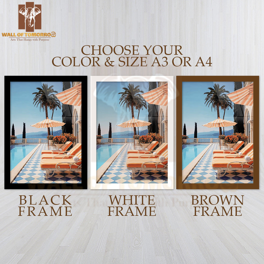 Amalfi Coast Setting High Quality Glass Frame Wall Décor