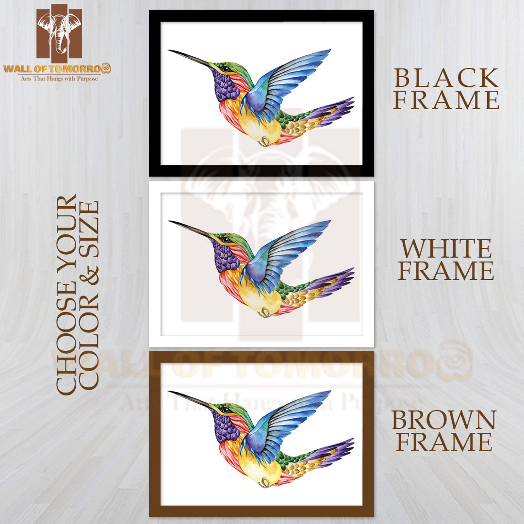 Colorful Humming Bird Painting High Quality Unframed Poster Print & Waterproof Poster Print Wall Décor