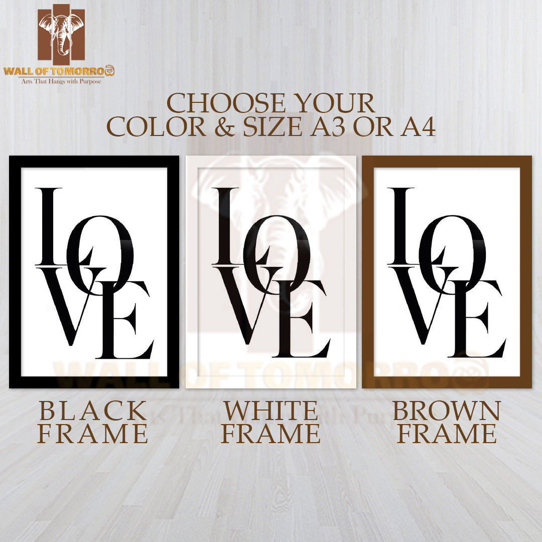 Big Love Quote Art High Quality Glass Frame Wall Décor
