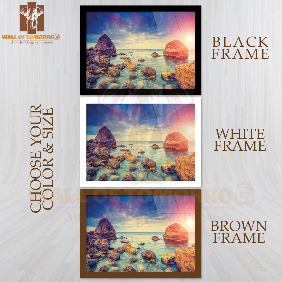 Fantastic Morning Blue Sea Glowing by Sunlight High Quality Unframed Poster Print & Waterproof Poster Print Wall Décor