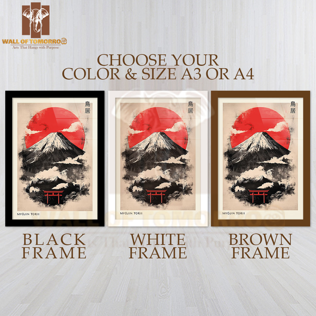 Myojin Torii Japandi Art High Quality Glass Frame Wall Décor