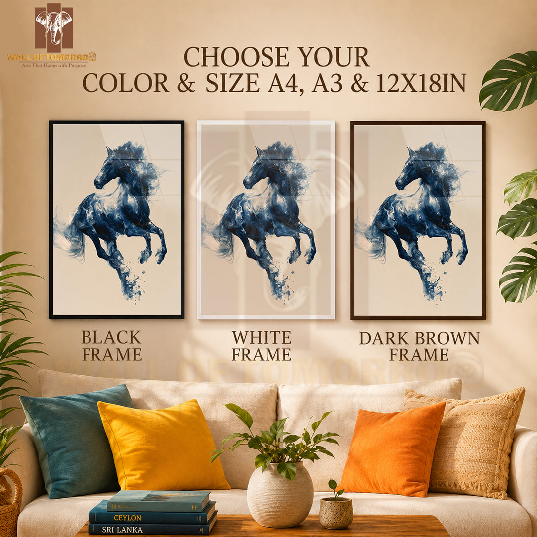 Horse Painting Animals High Quality Glass Frame Wall Décor in Sri Lanka
