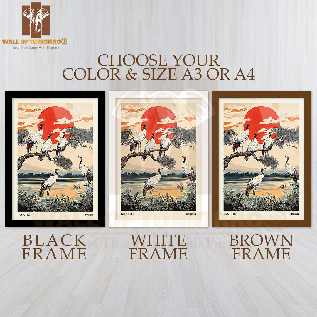 Tancho Japandi Art High Quality Glass Frame Wall Décor