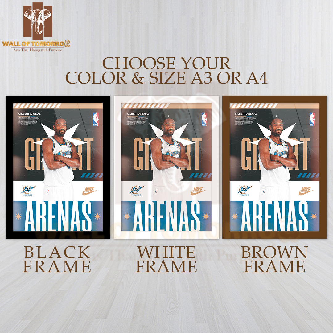 Famous Basketball Team Player Sports High Quality Glass Frame Wall Décor