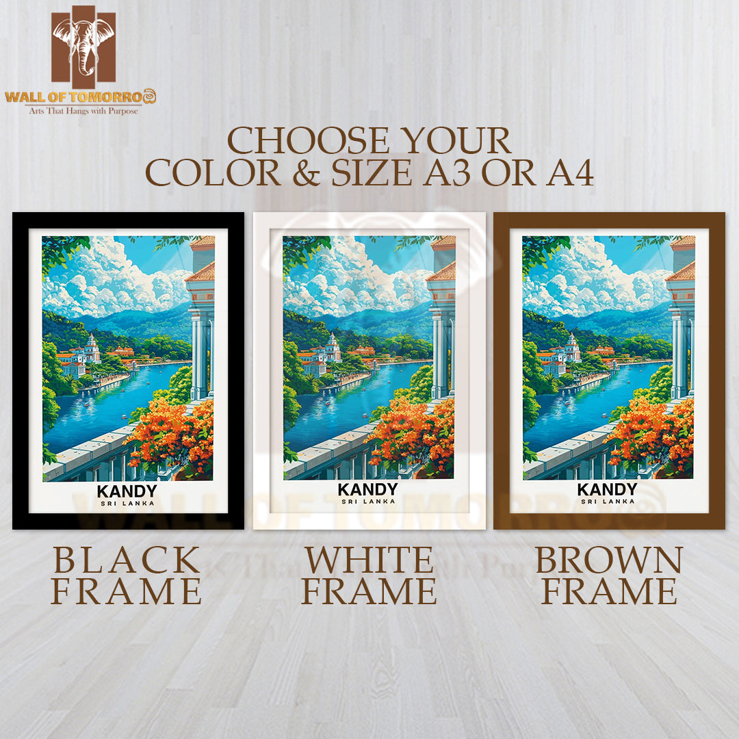 Kandy, Sri Lanka Travel High Quality Glass Frame Wall Décor