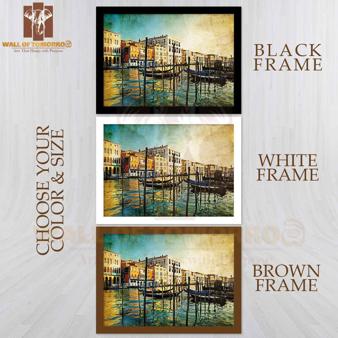 Amazing Venice Artwork in Painting High Quality Glass Frame Wall Décor