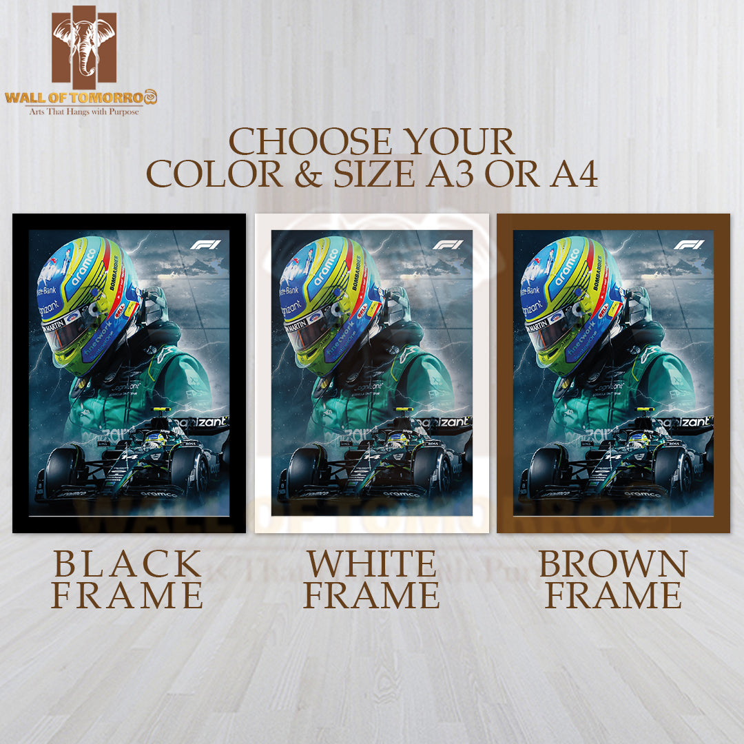 Eye-Catching F1 Sleek Race Sports High Quality Glass Frame Wall Décor