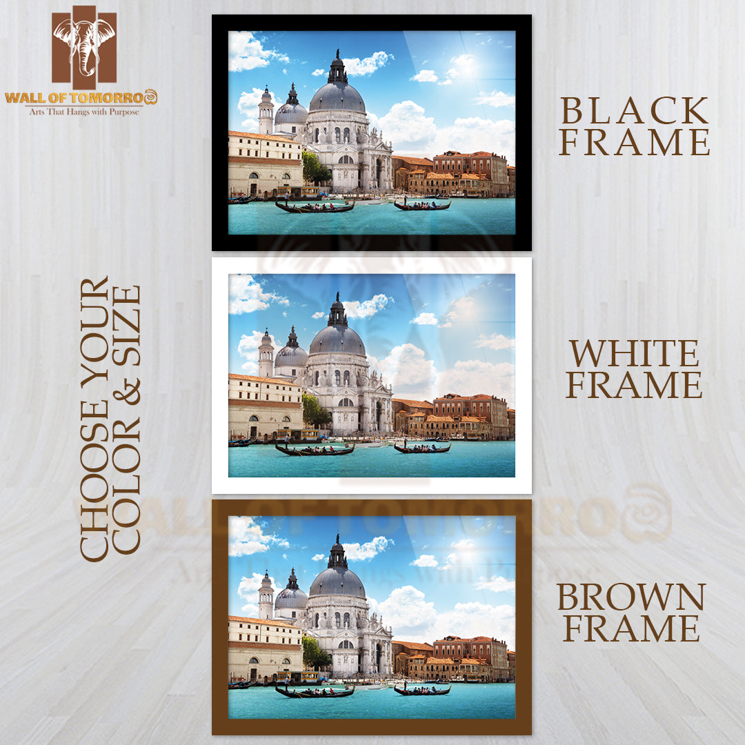 Grand Canal and Basilica Santa Maria Della Salute, Venice, Italy High Quality Unframed Poster Print & Waterproof Poster Print Wall Décor