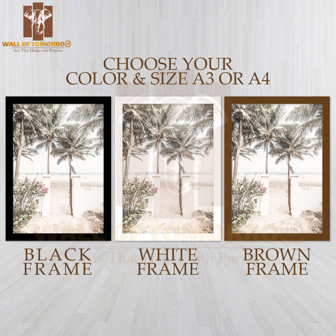 Gambia Beach Faded Photograph High Quality Glass Frame Wall Décor