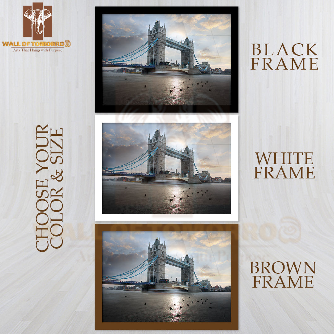 Tower Bridge During Evening, London, UK High Quality Unframed Poster Print & Waterproof Poster Print Wall Décor