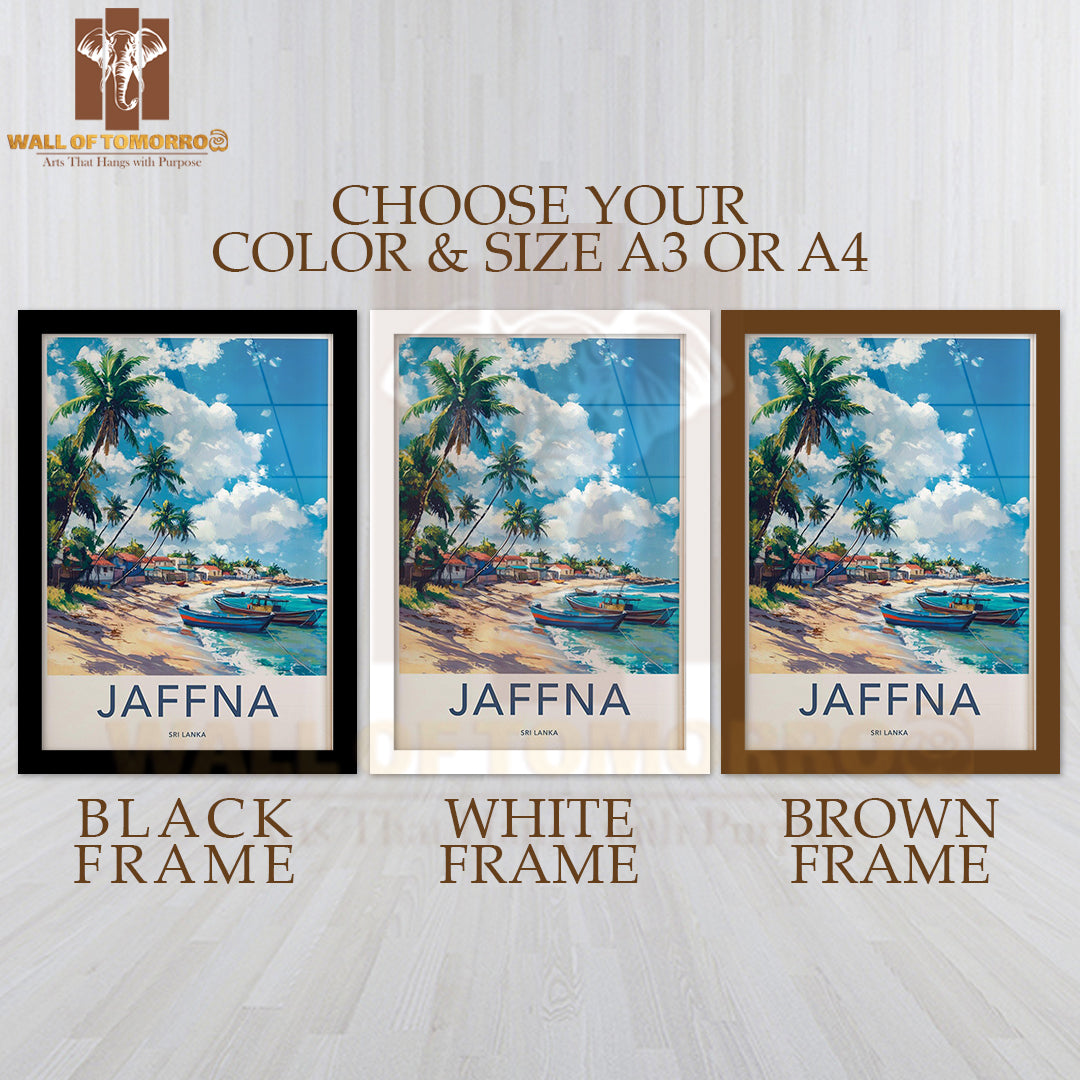 Tropical Island, Palm Trees Jaffna Sri Lanka High Quality Glass Frame Wall Décor