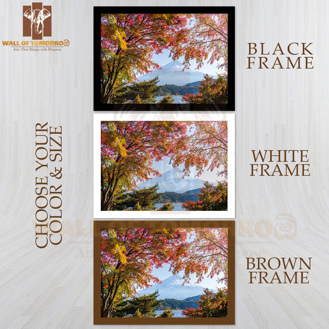 Fuji And Red Maple High Quality Unframed Poster Print & Waterproof Poster Print Wall Décor