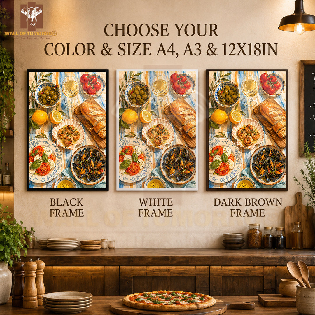 Food on Table Kitchen & Restaurant High Quality Glass Frame Wall Décors in Sri Lanka