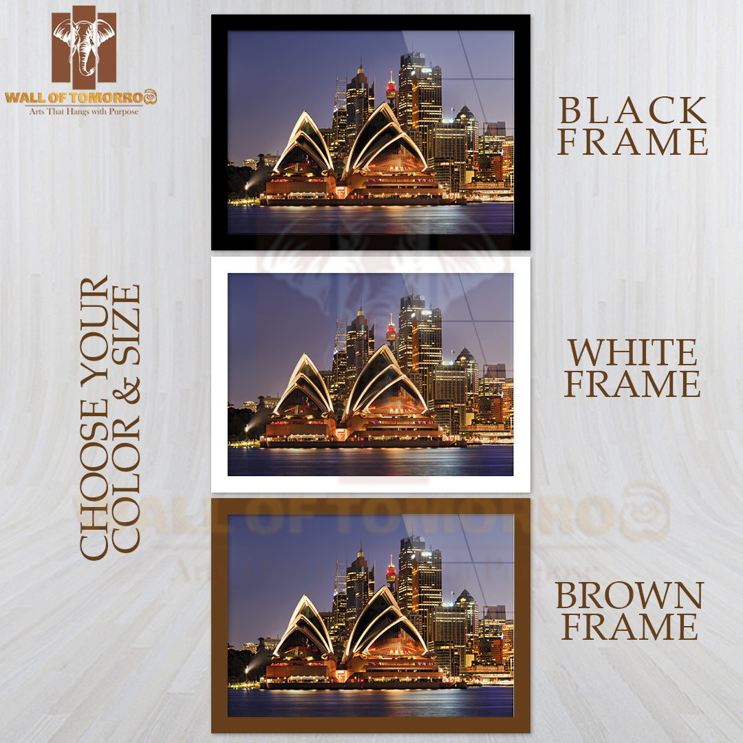 Australia Iconic Sydney City Landmarks CBD Harbor and Famous Buildings High Quality Unframed Poster Print & Waterproof Poster Print Wall Décor