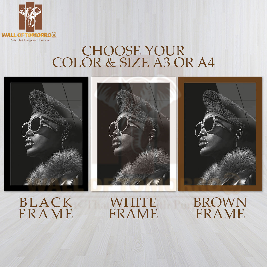 Iconic Glamour Women Fashion High Quality Glass Frame Wall Décor