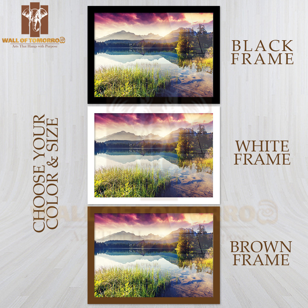 Mountain Lake In National Park High Tatra. Dramatic Overcast Sky Strbske Pleso, Slovakia, Europe High Quality Unframed Poster Print & Waterproof Poster Print Wall Décor