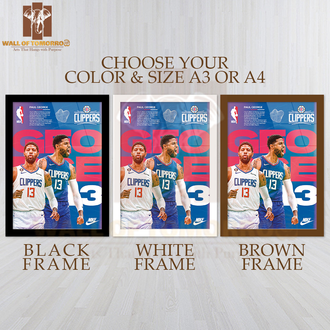 Famous Basketball Team Player Sports High Quality Glass Frame Wall Décor