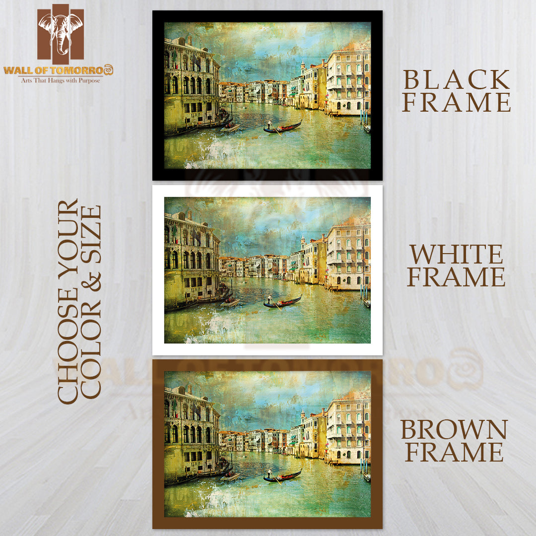 Amazing Venice Artwork in Retro High Quality Glass Frame Wall Décor
